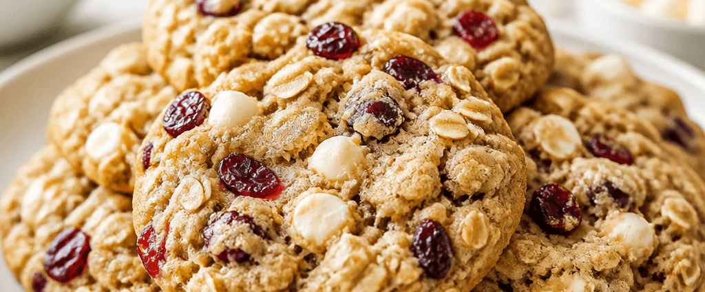 Chewy Oatmeal Cranberry White Chocolate Cookie