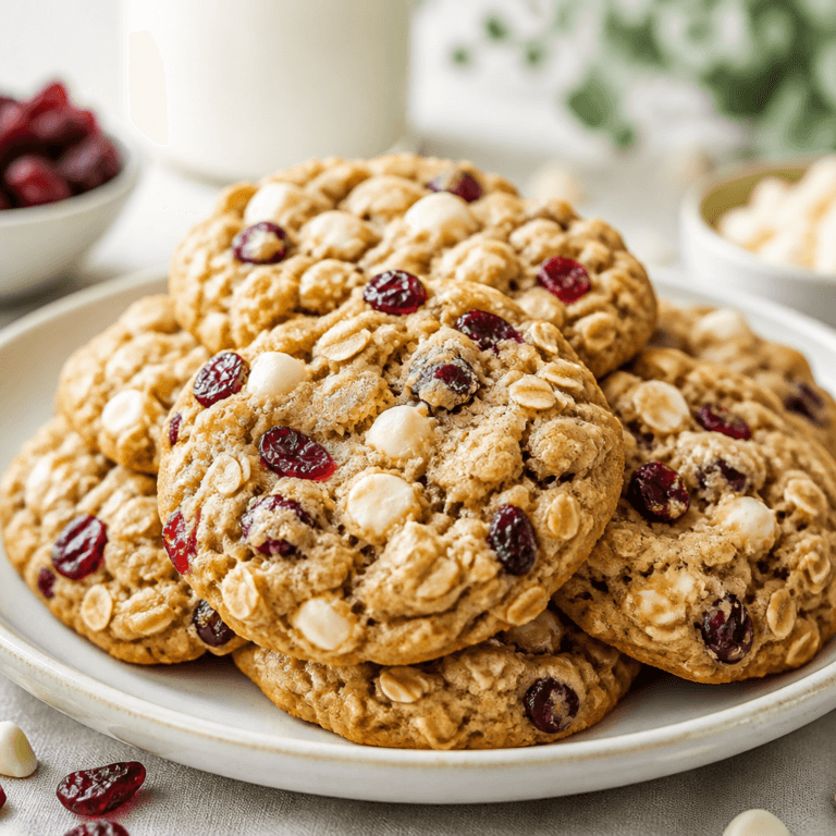 Chewy Oatmeal Cranberry White Chocolate Cookies