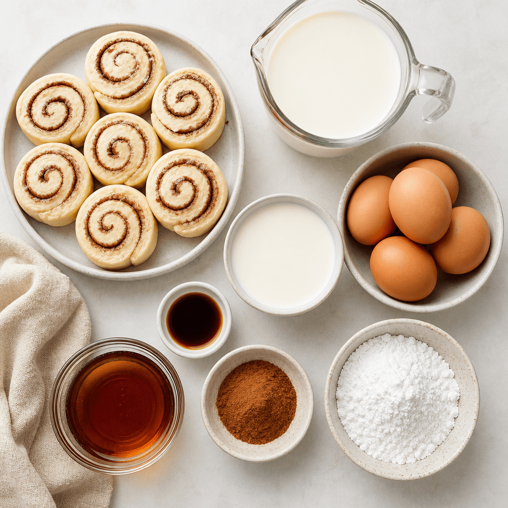 Cinnamon Roll French Toast Bake ingredients