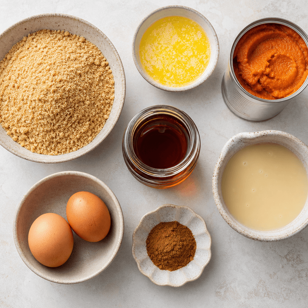 Maple Pumpkin Pie Bars ingredients