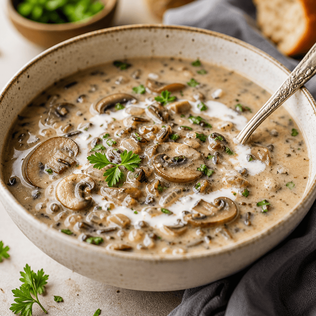 Creamy Mushroom and Wild Rice Soup