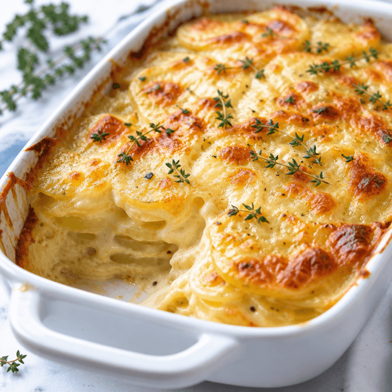 Creamy Potato Gratin with Gruyere and Fresh Thyme