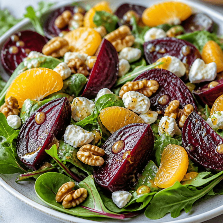 Roasted Beet Salad with Maple Dijon Dressing