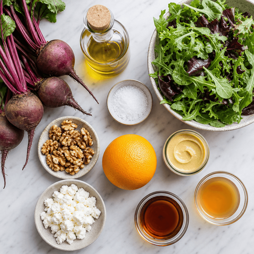 Roasted Beet Salad with Maple Dijon Dressing ingredients