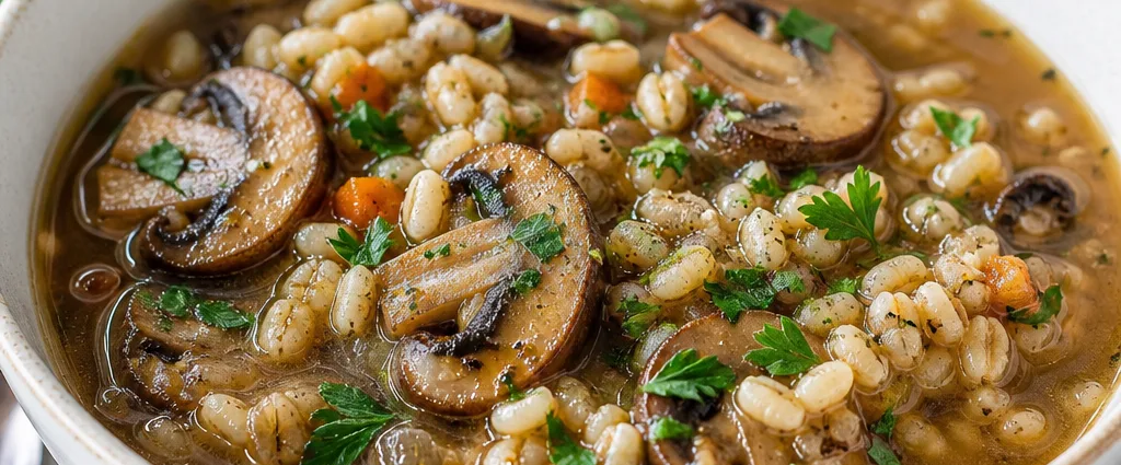 Hearty Warm Barley and Mushroom Soup Recipe for Cozy Evenings