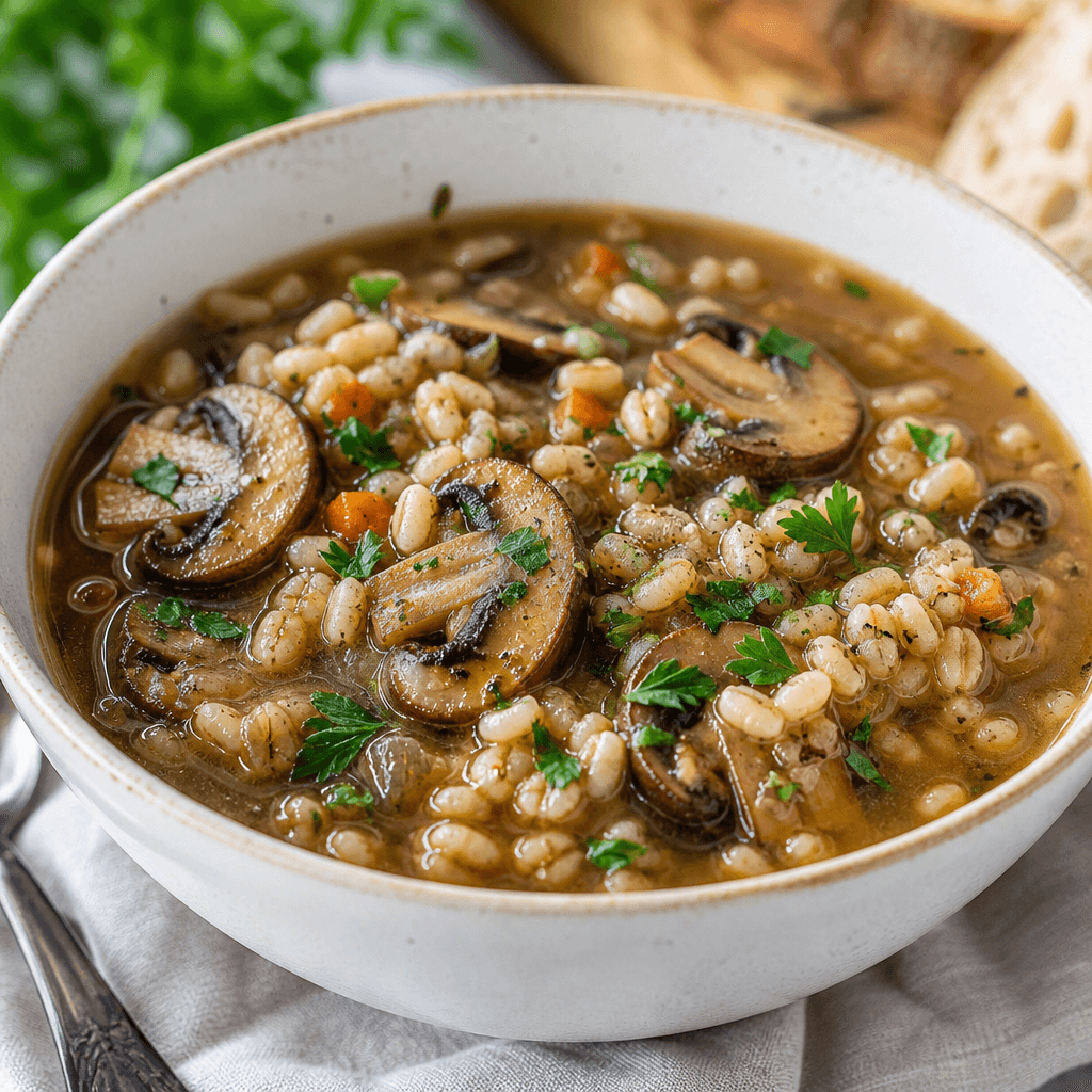 Hearty Warm Barley and Mushroom Soup Recipe for Cozy Evenings