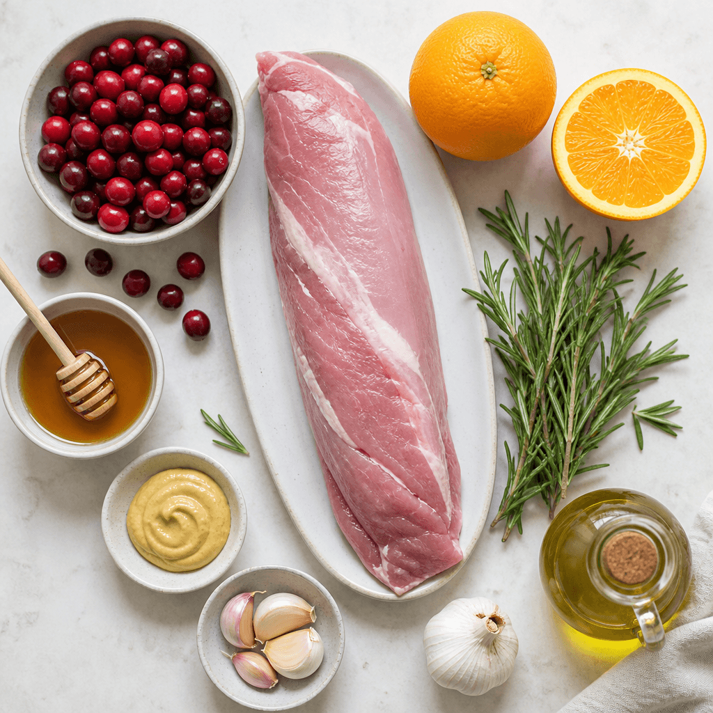Savory Cranberry Rosemary Pork Tenderloin Recipe ingredients