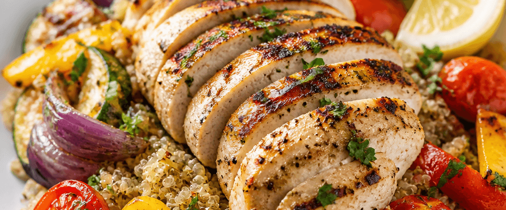 Grilled Chicken with Quinoa and Roasted Vegetables