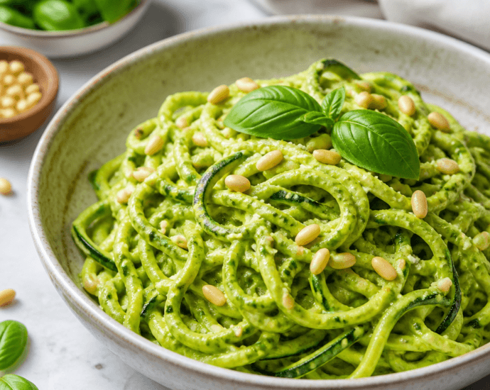 Zucchini Noodles with Avocado Pesto
