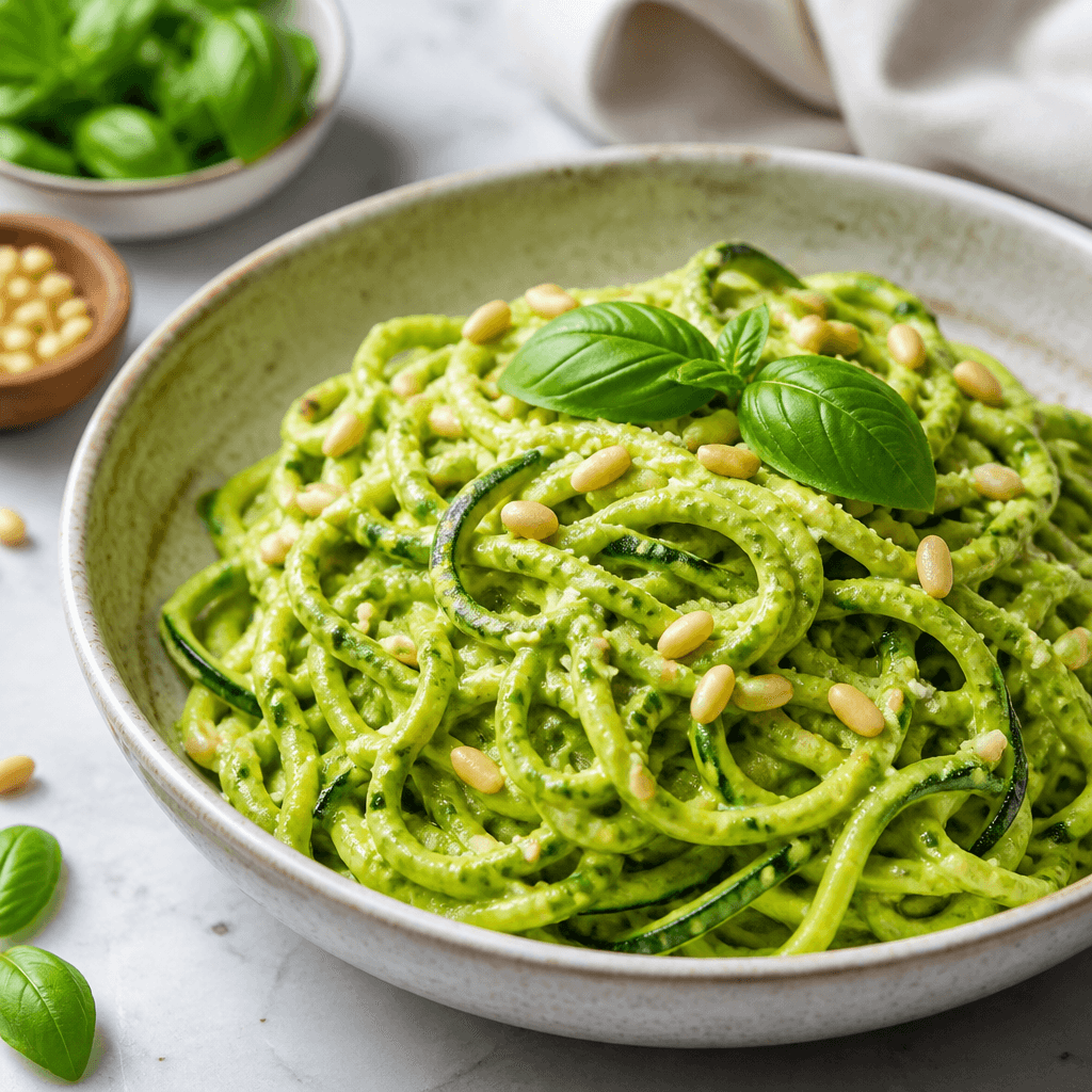 Zucchini Noodles with Avocado Pesto