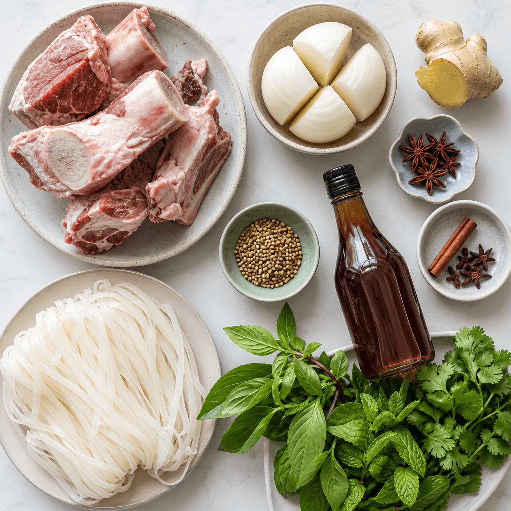 Quick and Flavorful Instant Pot Pho Recipe ingredients