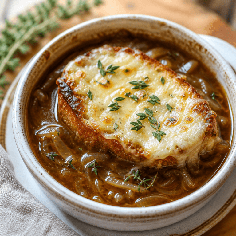 Cozy Caramelized Onion Soup Recipe with Thyme