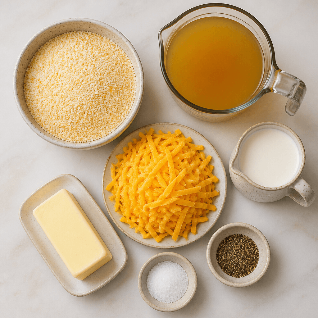 Creamy Instant Pot Cheesy Grits Recipe ingredients