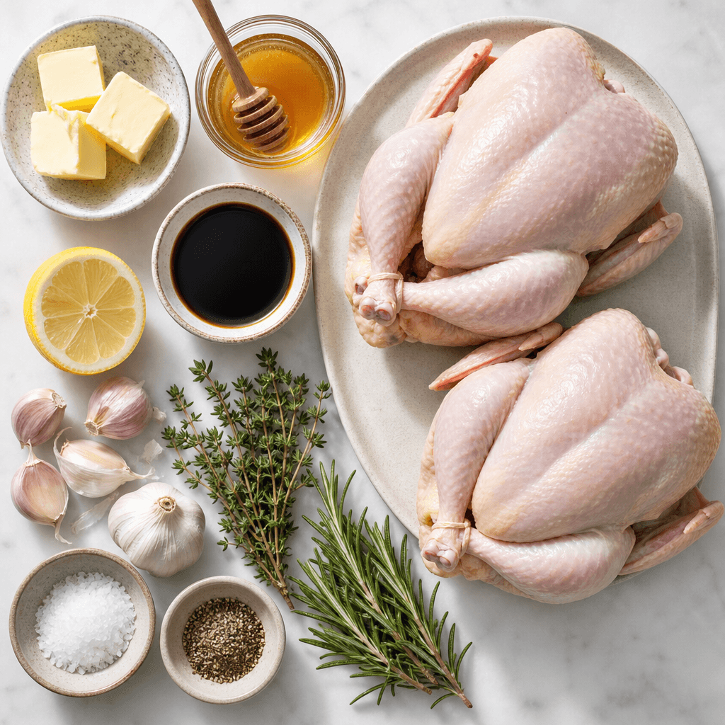 Glazed Cornish Hens Recipe Perfect for Dinner ingredients