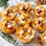 Apple Brie and Walnut Phyllo Bites