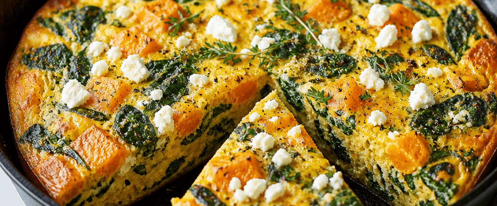 Cozy Fall Recipe Savory Pumpkin and Spinach Frittata