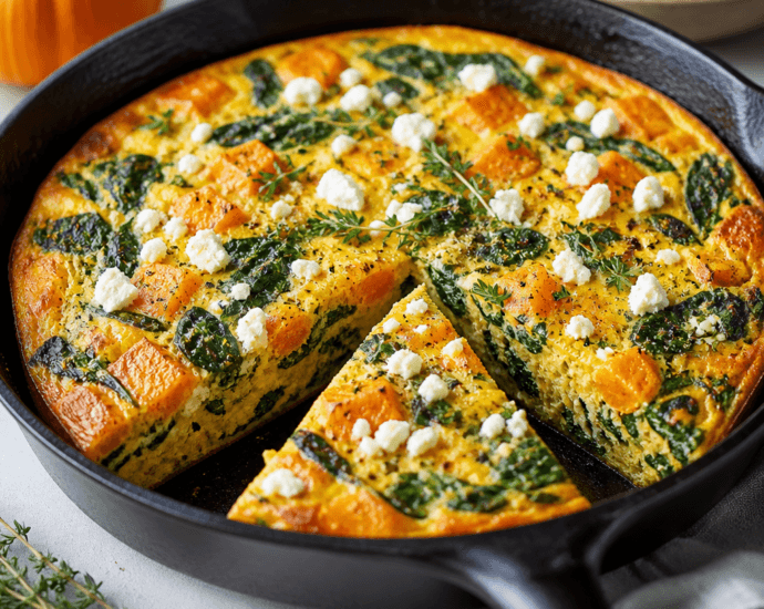 Cozy Fall Recipe Savory Pumpkin and Spinach Frittata