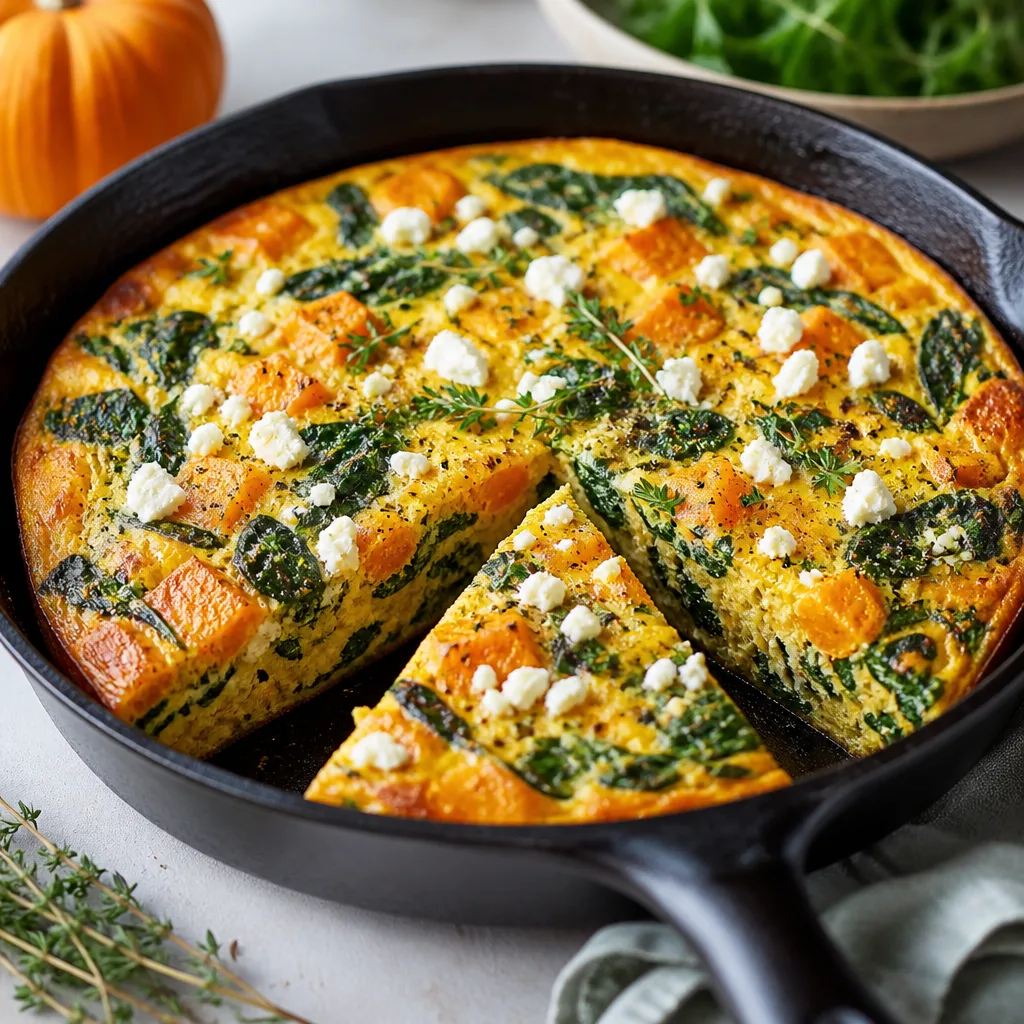Pumpkin Frittata with Spinach and Feta