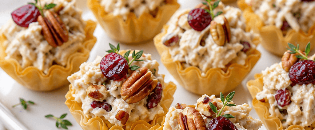 Cranberry Pecan Chicken Salad Phyllo Cups