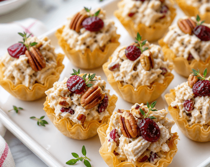 Cranberry Pecan Chicken Salad Phyllo Cups