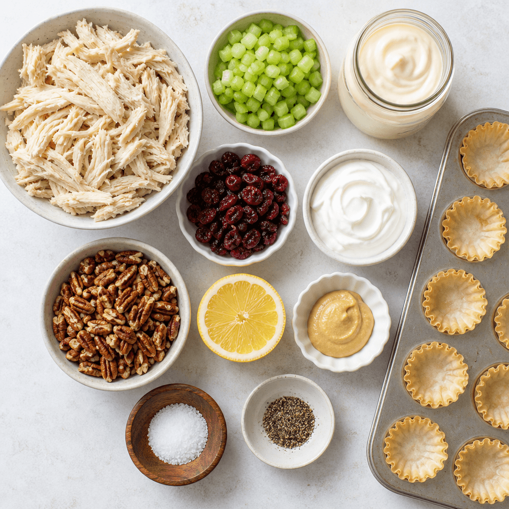 Cranberry Pecan Chicken Salad Phyllo Cups ingredients