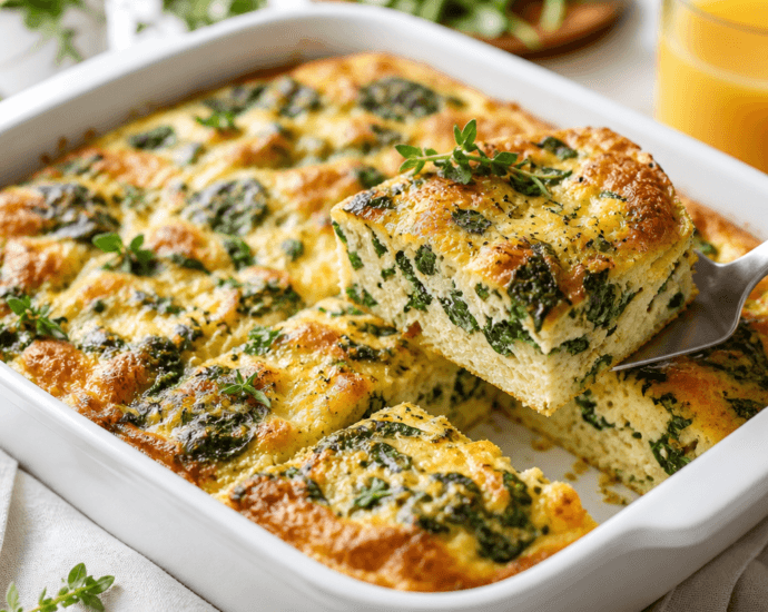 Healthy Spinach and Herb Breakfast Casserole