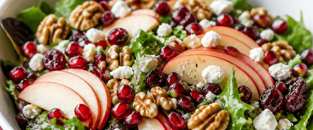 Fresh Holiday Cranberry Apple Walnut Salad