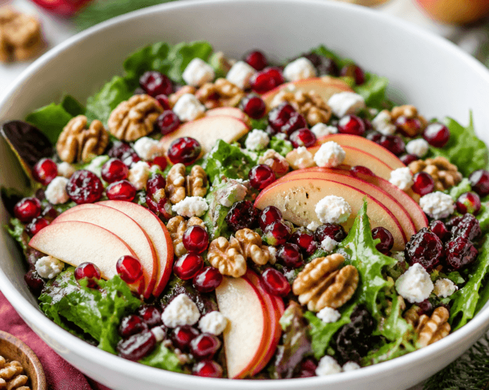 Fresh Holiday Cranberry Apple Walnut Salad