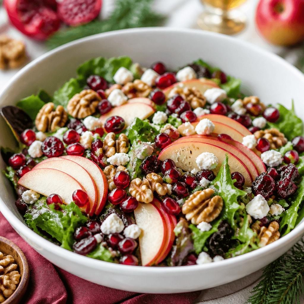 Fresh Holiday Cranberry Apple Walnut Salad