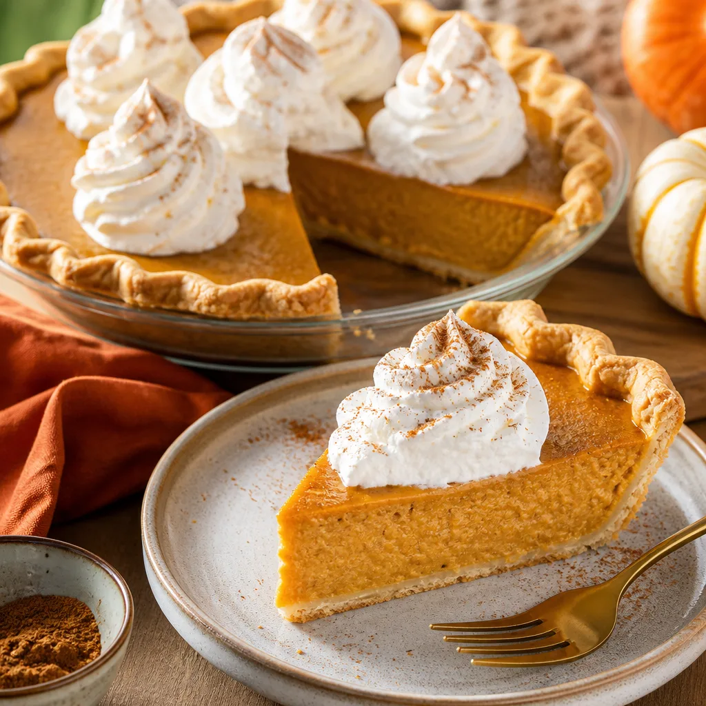 Pumpkin Pie with Spiced Whipped Cream