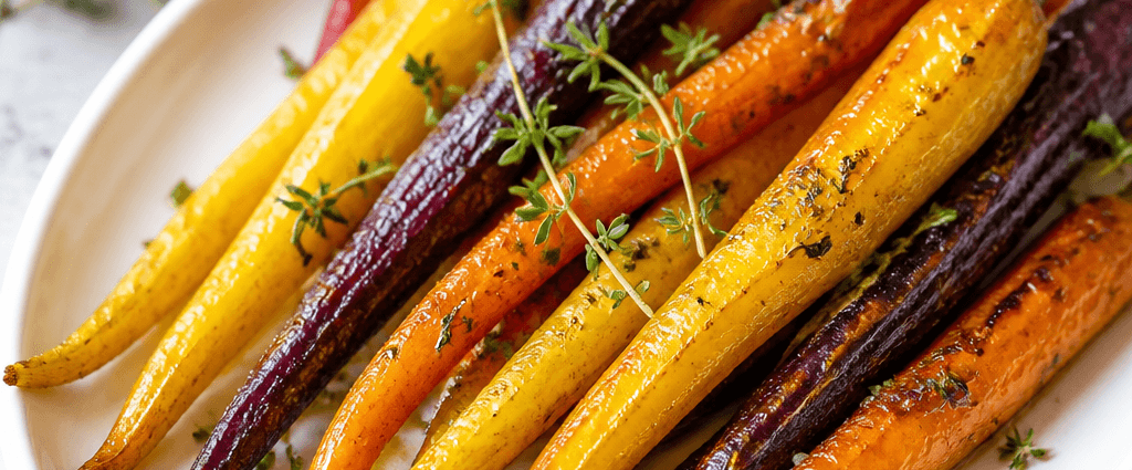 Colorful Roasted Rainbow Carrots with Fresh Thyme