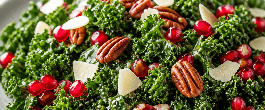Winter Kale Salad with Pomegranate and Pecans Recipe