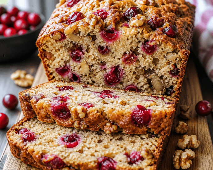 Homemade Cranberry Walnut Bread Recipe