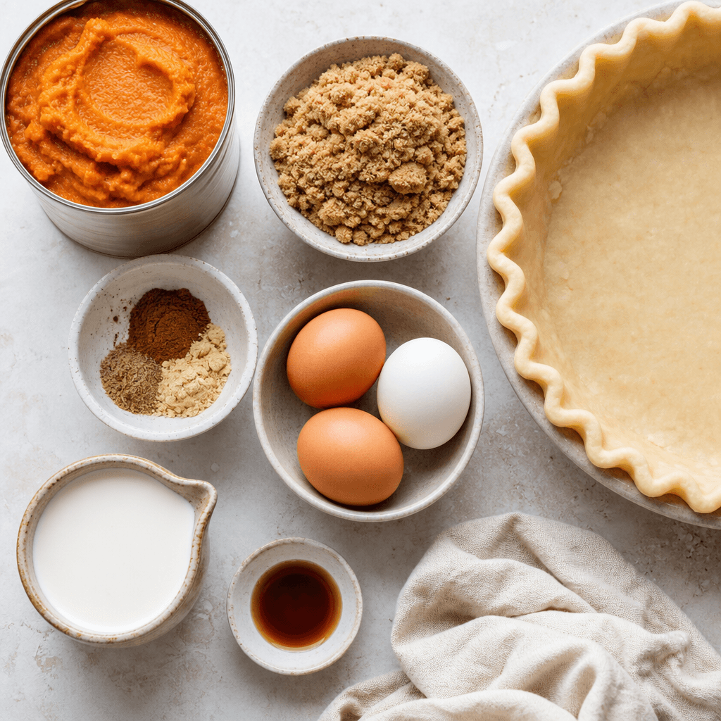 Pumpkin Pie with Spiced Whipped Cream Delight ingredients