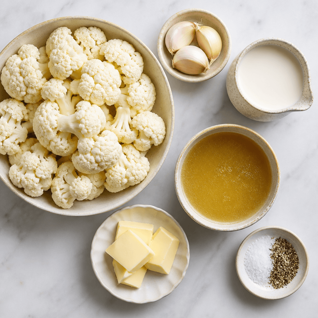 Creamy Instant Pot Cauliflower Mash ingredients
