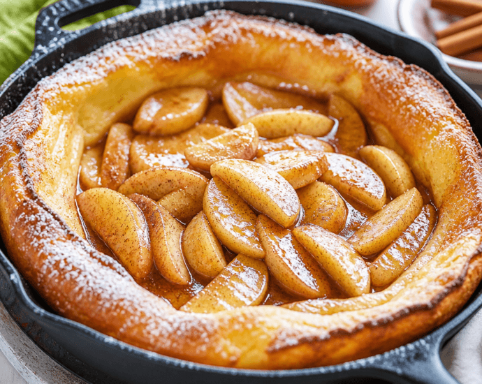 Fluffy Cinnamon Apple Dutch Baby Pancake