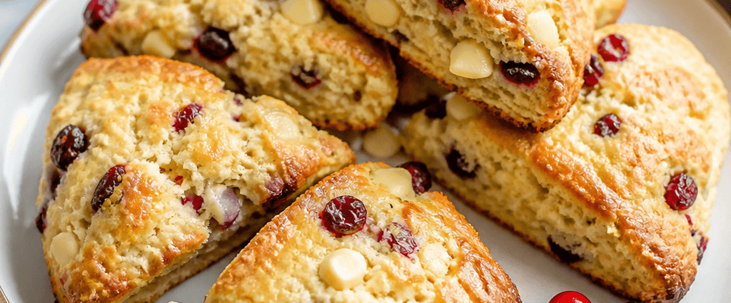 Fluffy Cranberry White Chocolate Scones