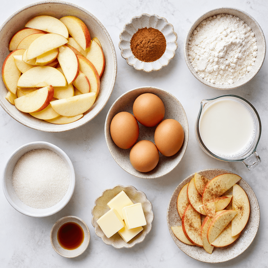 Fluffy Cinnamon Apple Dutch Baby Pancake ingredients