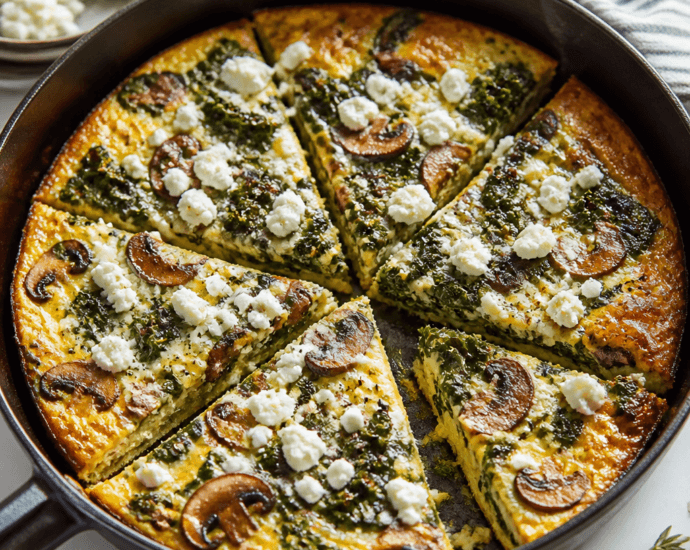 Winter Vegetable Frittata with Creamy Goat Cheese
