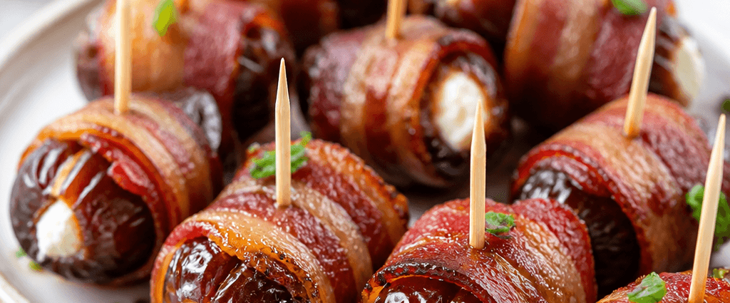 Irresistible Bacon Wrapped Dates Stuffed with Creamy Goat Cheese