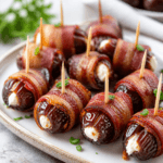 Irresistible Bacon Wrapped Dates Stuffed with Creamy Goat Cheese
