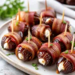 Irresistible Bacon Wrapped Dates Stuffed with Creamy Goat Cheese