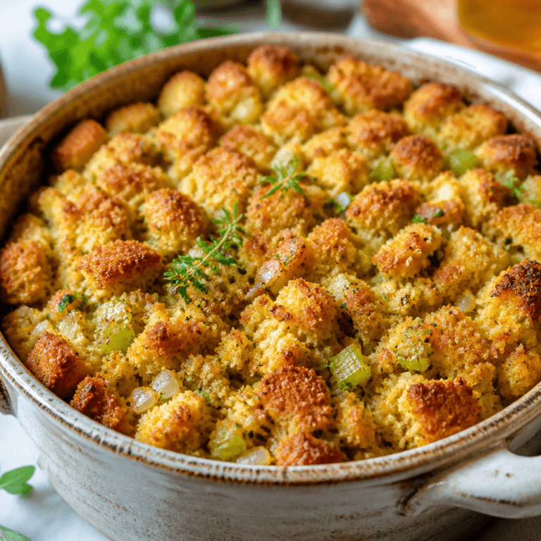 Savory Cornbread Stuffing (Easy Holiday Side Dish)