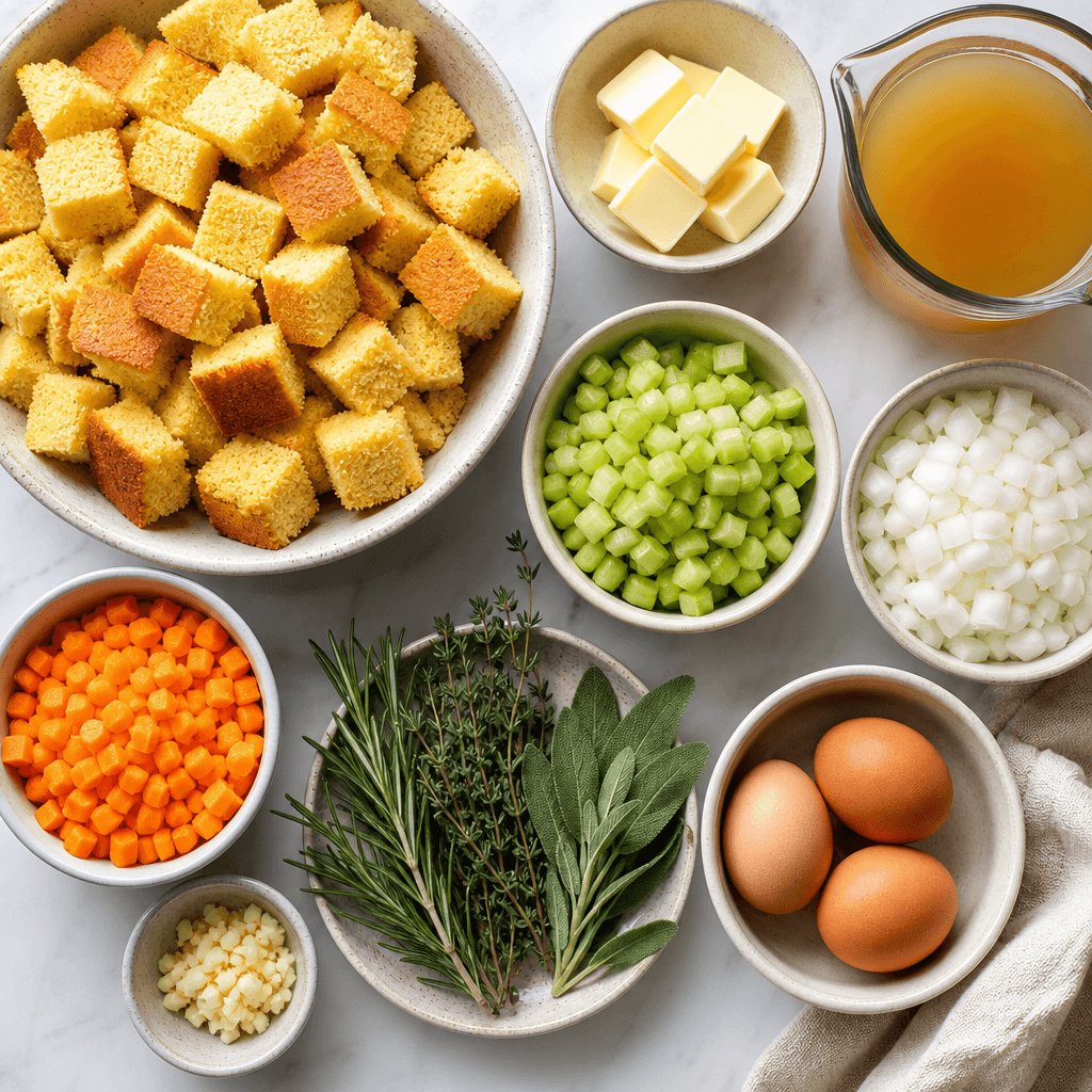 Savory Cornbread Stuffing Your Family Will Love ingredients