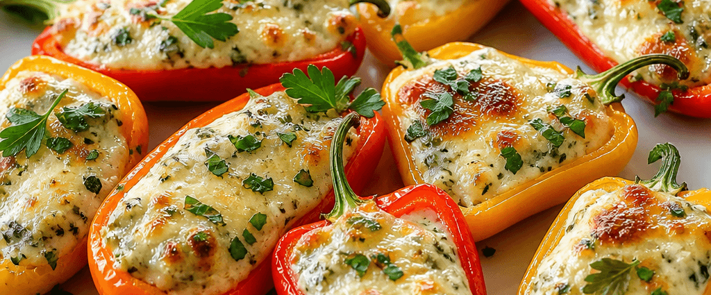 Garlic Herb Cheese Stuffed Mini Peppers
