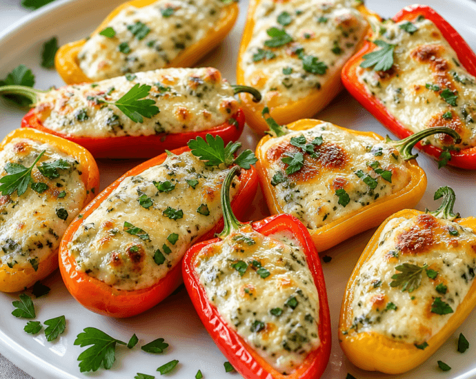 Garlic Herb Cheese Stuffed Mini Peppers