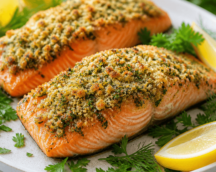Herb Crusted Salmon Dinner Idea