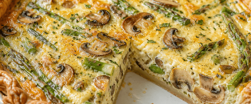 Deliciously Savory Mushroom and Asparagus Quiche