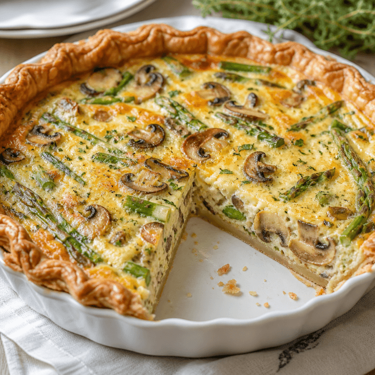 Mushroom Asparagus Quiche (Savory & Creamy Recipe)