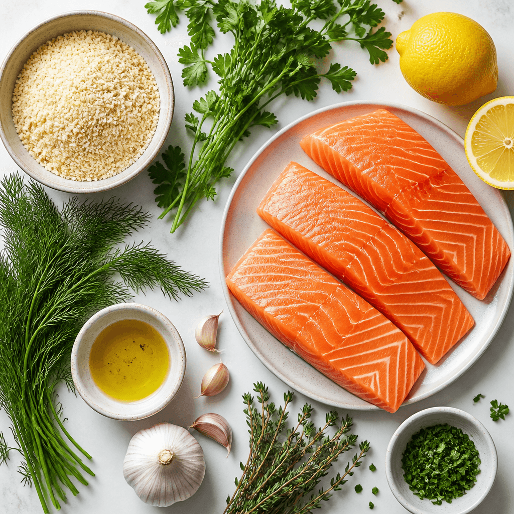 Herb Crusted Salmon Dinner Idea ingredients